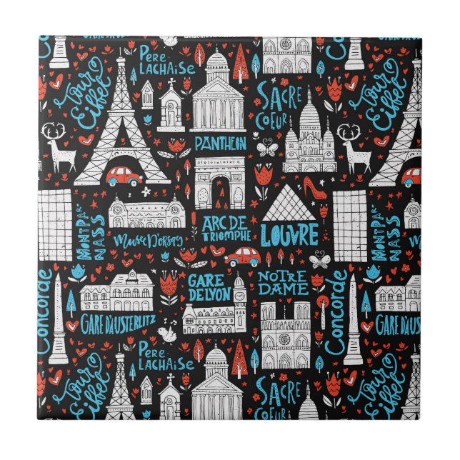 Azulejo De Cerámica Francia| Patrón de símbolos (Frente)