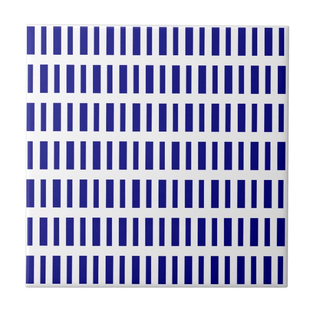 Azulejo de cerámica franja azul y blanca (Frente)