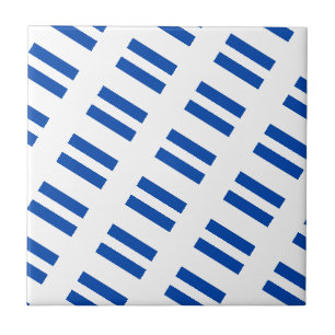Azulejo de cerámica franja azul y blanca
