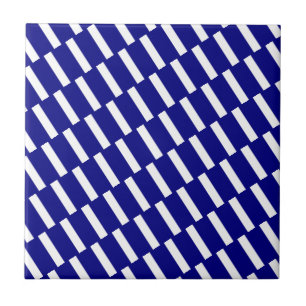 Azulejo de cerámica franja azul y blanca