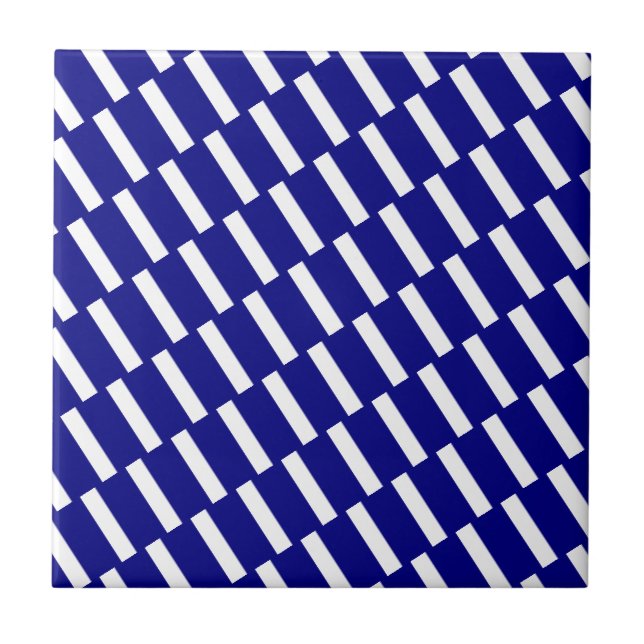 Azulejo de cerámica franja azul y blanca (Frente)