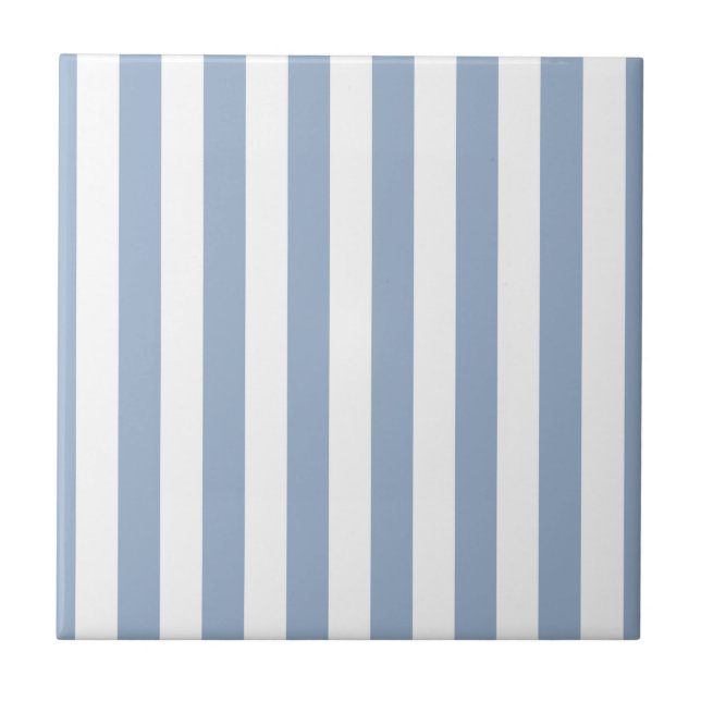 Azulejo de Cerámica Franja Azul y Blanco (Frente)
