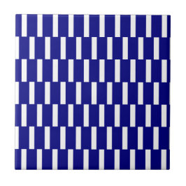 Azulejo de Cerámica Franja Azul y Blanco
