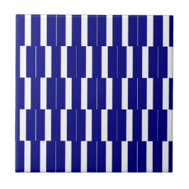 Azulejo de Cerámica Franja Azul y Blanco