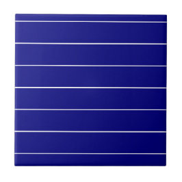 Azulejo de Cerámica Franja Azul y Blanco