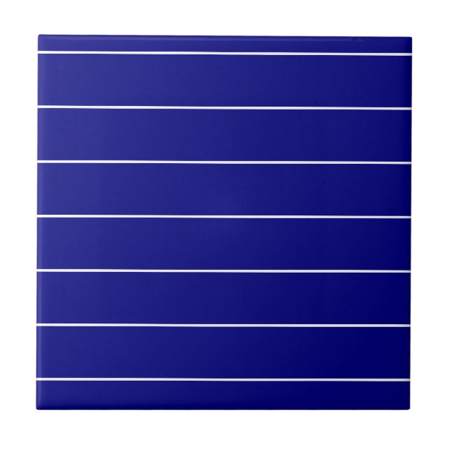 Azulejo de Cerámica Franja Azul y Blanco (Frente)