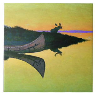 Azulejo De Cerámica Frederic Remington Western Art "Viniendo A La Llam