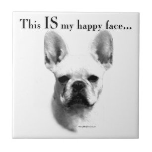 Azulejo De Cerámica Frenchie Happy Face