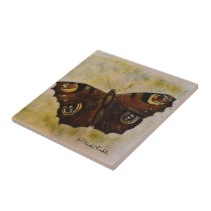Azulejo De Cerámica Frida Kahlo pintó la mariposa