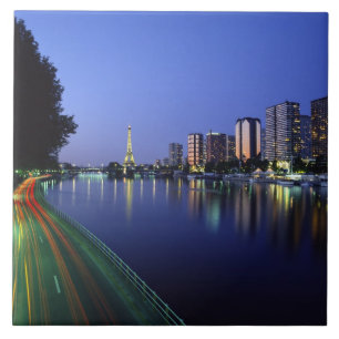 Azulejo De Cerámica Front du Seine y la Torre Eiffel, París, Francia 2