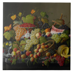 Azulejo De Cerámica Fruta abundante, 1858 (aceite en lona)