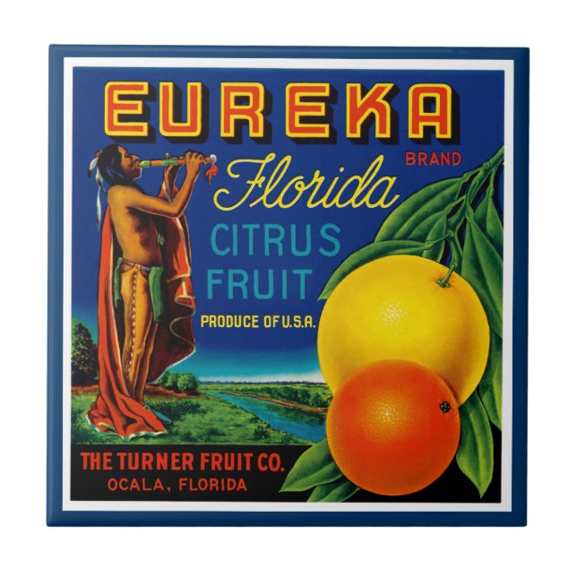 Azulejo De Cerámica Fruta cítrica de Eureka la Florida (Frente)