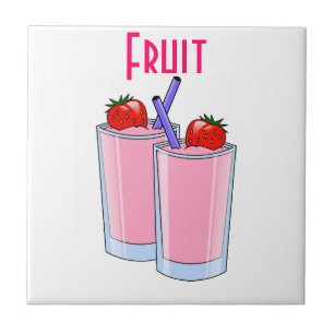 Azulejo De Cerámica Fruta dulce Smoothie postre fresa Destiny