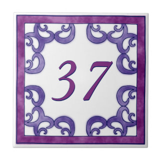 Azulejo De Cerámica Fuchsia Purple Big House Number