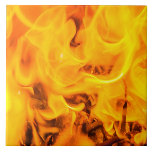 Azulejo De Cerámica Fuego y llamas (Frente)
