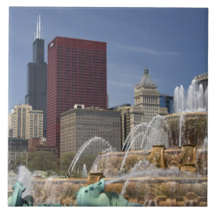 Azulejo De Cerámica Fuente de Buckingham, ubicada en Grant Park,