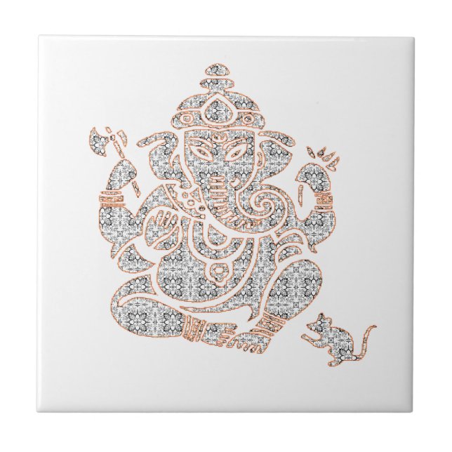 Azulejo De Cerámica Fuerza de Ganesh (Frente)
