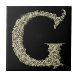 Azulejo De Cerámica G - El Alfabeto Falck (Golden)