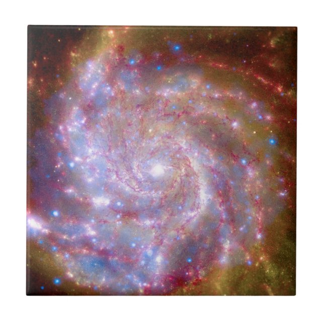 Azulejo De Cerámica Galaxia espiral Messier 101 - Foto del telescopio  (Frente)