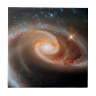 Azulejo De Cerámica Galaxias Rosas Arp 273 Hubble Outer Space Photo