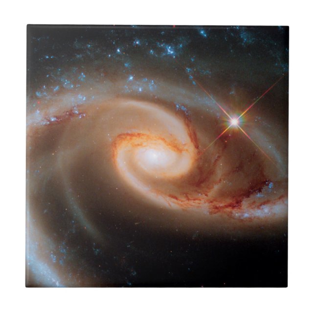 Azulejo De Cerámica Galaxias Rosas Arp 273 Hubble Outer Space Photo (Frente)