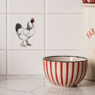 Azulejo De Cerámica Gallo Brahma Ligero - Gallina Vintage Elegante