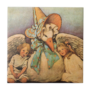 Azulejo De Cerámica Ganso Madre Vintage Niños Jessie Willcox Smith