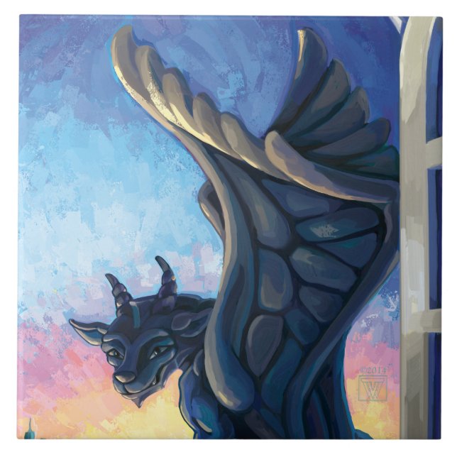Azulejo De Cerámica Gargoyle Guardian (Frente)