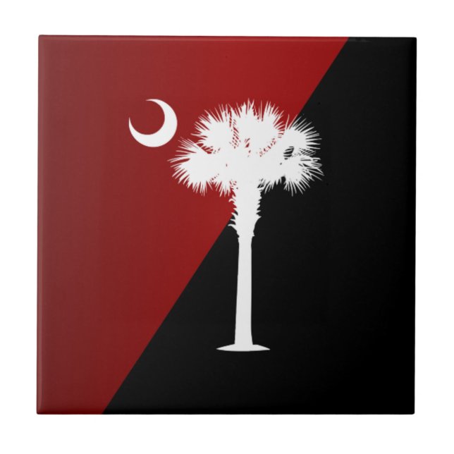 Azulejo De Cerámica Garnet y Black Palmetto (Frente)