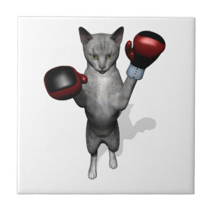 Azulejo De Cerámica Gato Boxer