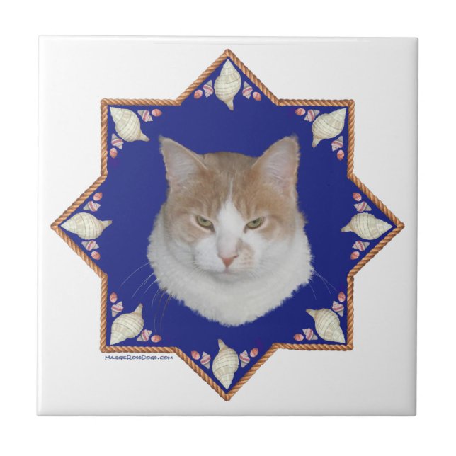 Azulejo De Cerámica Gato de Alfie Nautico (Frente)