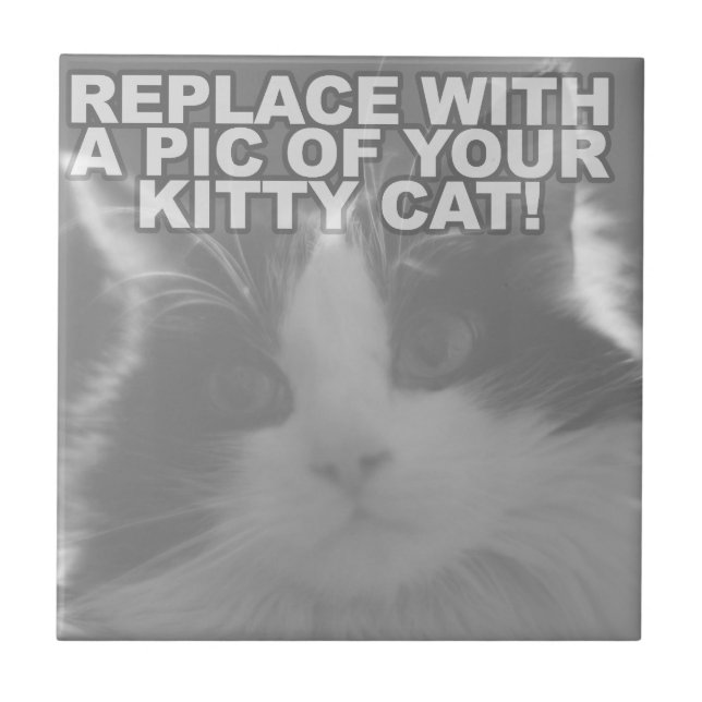 Azulejo De Cerámica Gato Kitty Personalizado (Frente)
