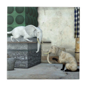 Azulejo De Cerámica Gatos elefantes adorables