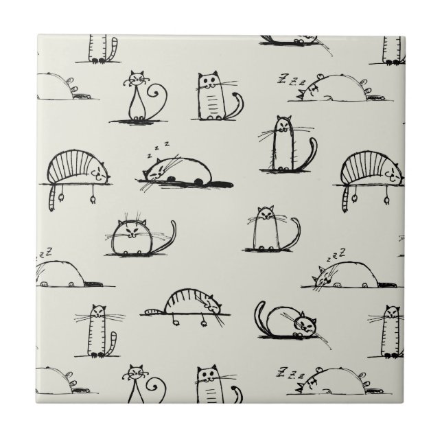 Azulejo De Cerámica Gatos incompletos (Frente)
