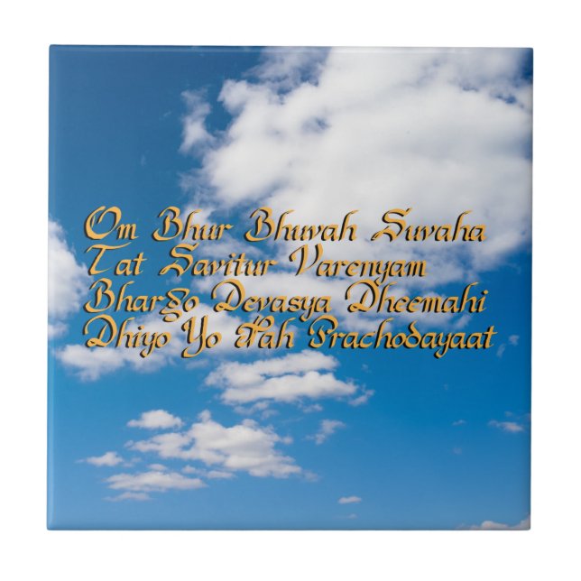 Azulejo De Cerámica Gayatri mantra (Frente)