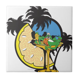 Azulejo De Cerámica Gecko de vacaciones tropicales