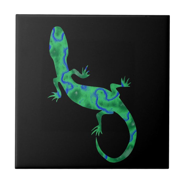 Azulejo De Cerámica Gecko verde (Frente)