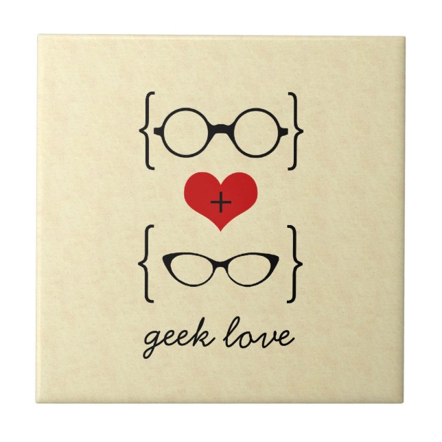 Azulejo De Cerámica Geeky Glasses Tile (Frente)