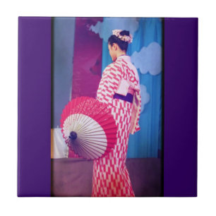 Azulejo De Cerámica Geisha Dance
