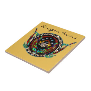 Azulejo De Cerámica Gemelos Dragon