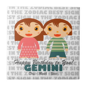 Azulejo De Cerámica Gemini Happy Birthday