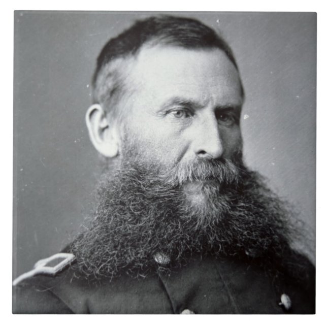 Azulejo De Cerámica General George Crook (foto de b/w) (Frente)