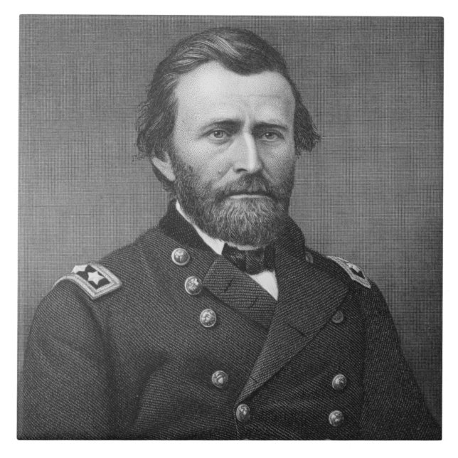 Azulejo De Cerámica General Ulises Simpson Grant, grabado después de (Frente)