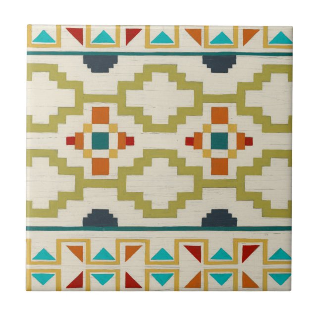 Azulejo De Cerámica Geometría del Suroeste I (Frente)