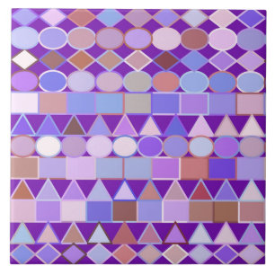 Azulejo De Cerámica Geométrica tribal moderna, púrpura anquilosante y