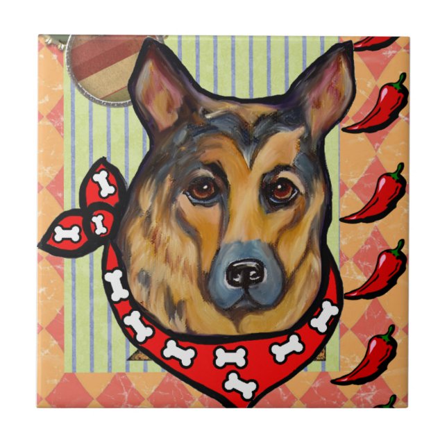 AZULEJO DE CERÁMICA GERMAN SHEPHERD (Frente)