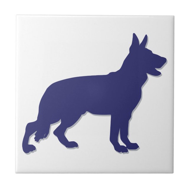 Azulejo De Cerámica German Shepherd Silhouette (Frente)