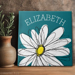 Azulejo De Cerámica Gimnasio amarillo y blanco con texto Personalizado<br><div class="desc">Una obra de arte zen y caprichosa,  hipster. Puede añadir un nombre,  un monograma u otro texto personalizado. Si necesita mover el dibujo,  haga clic en el botón personalizar para realizar cambios.</div>