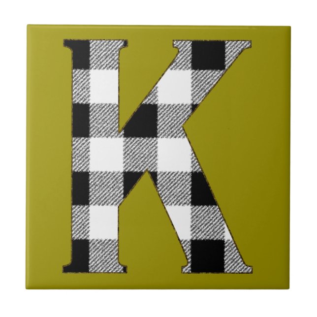 Azulejo De Cerámica Gingham Check K (Frente)