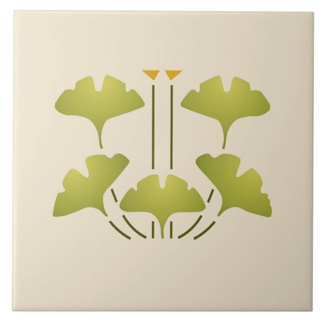 Azulejo De Cerámica "Ginkgo adoptivo " de Helen (Frente)